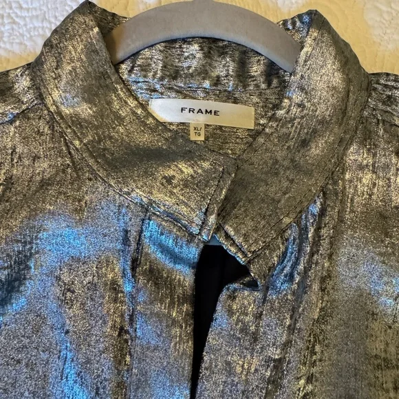 Frame Metallic Silver Women's blouse - Picture 6 of 11